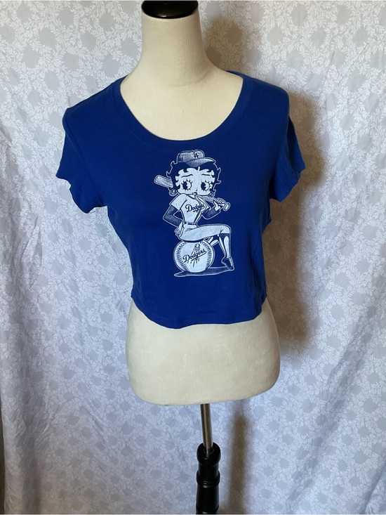 Rosio Tops - Rosio Blue Betty Boop Dodgers Crop Top